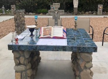 Outdoor altar at the Motherhouse